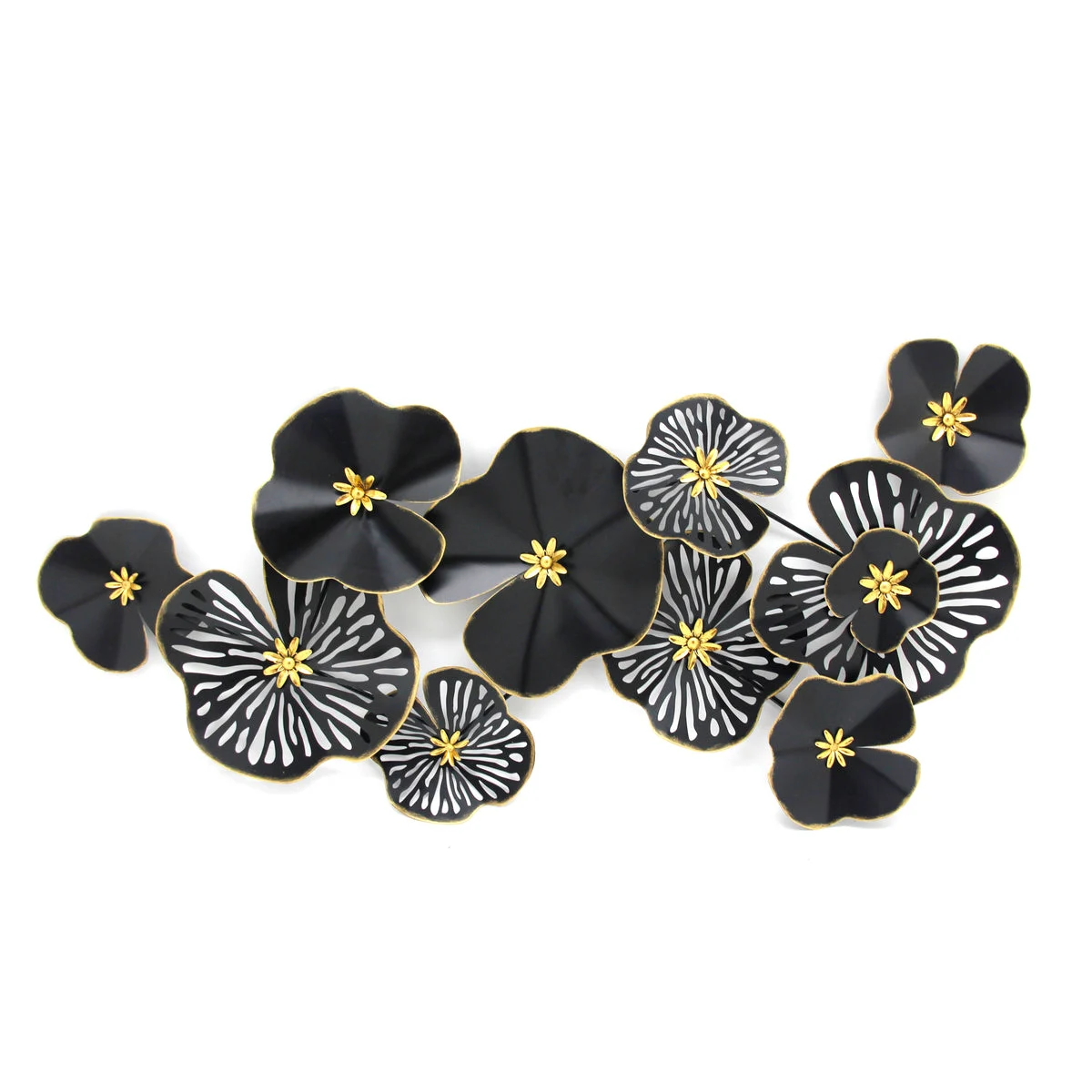 Sagebrook Home Metal 47`` Floral Wall Decor, Black - Wb