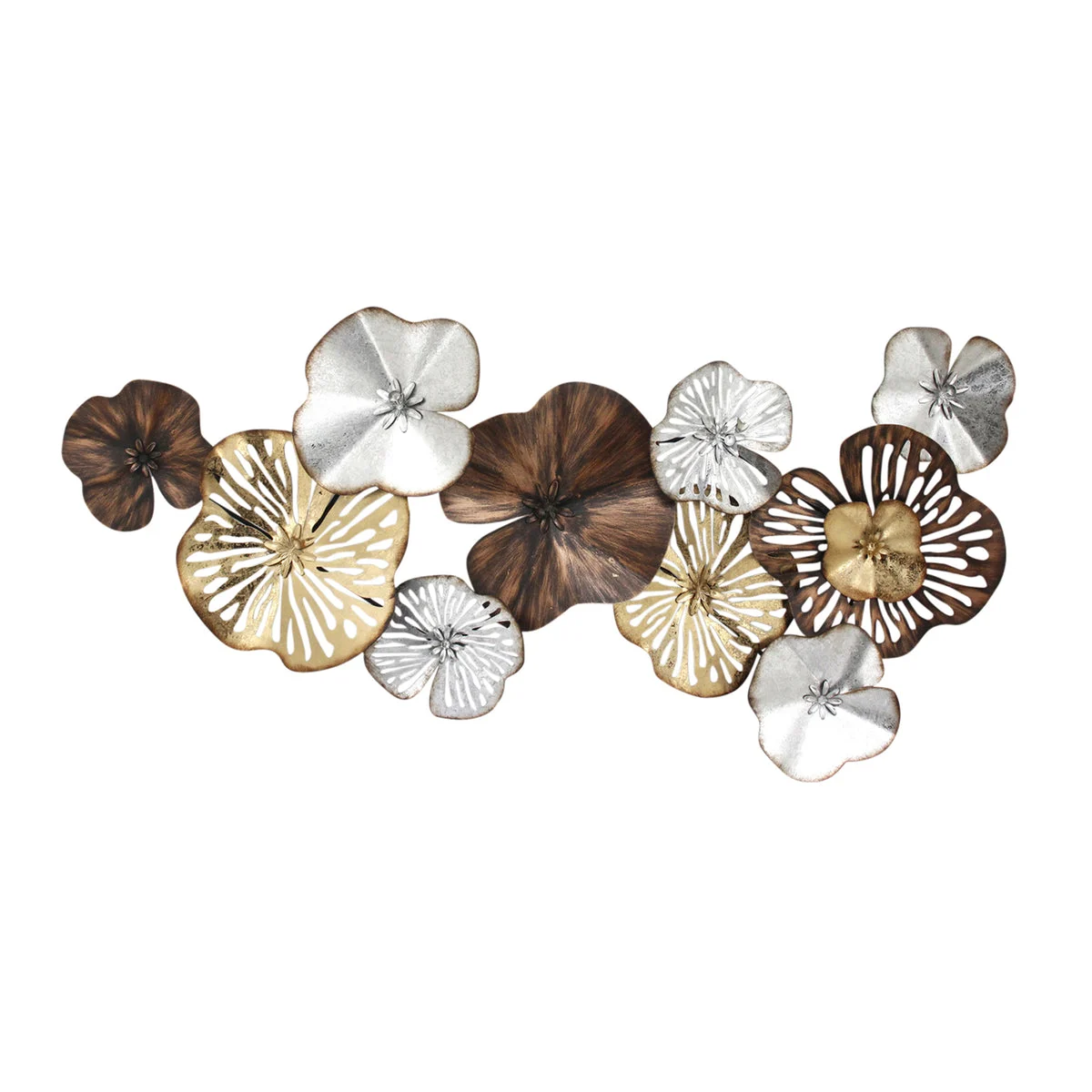 Sagebrook Home Metal Flowers Wall Sculpture, Multi, Wb