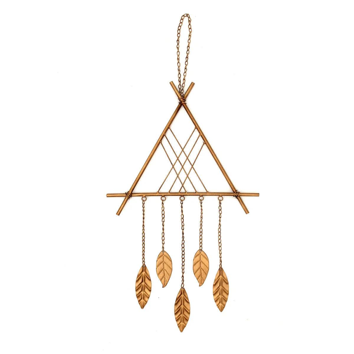 Sagebrook Home 13717 14.25" Gold Triangle Dreamcatcher - Wall Decor