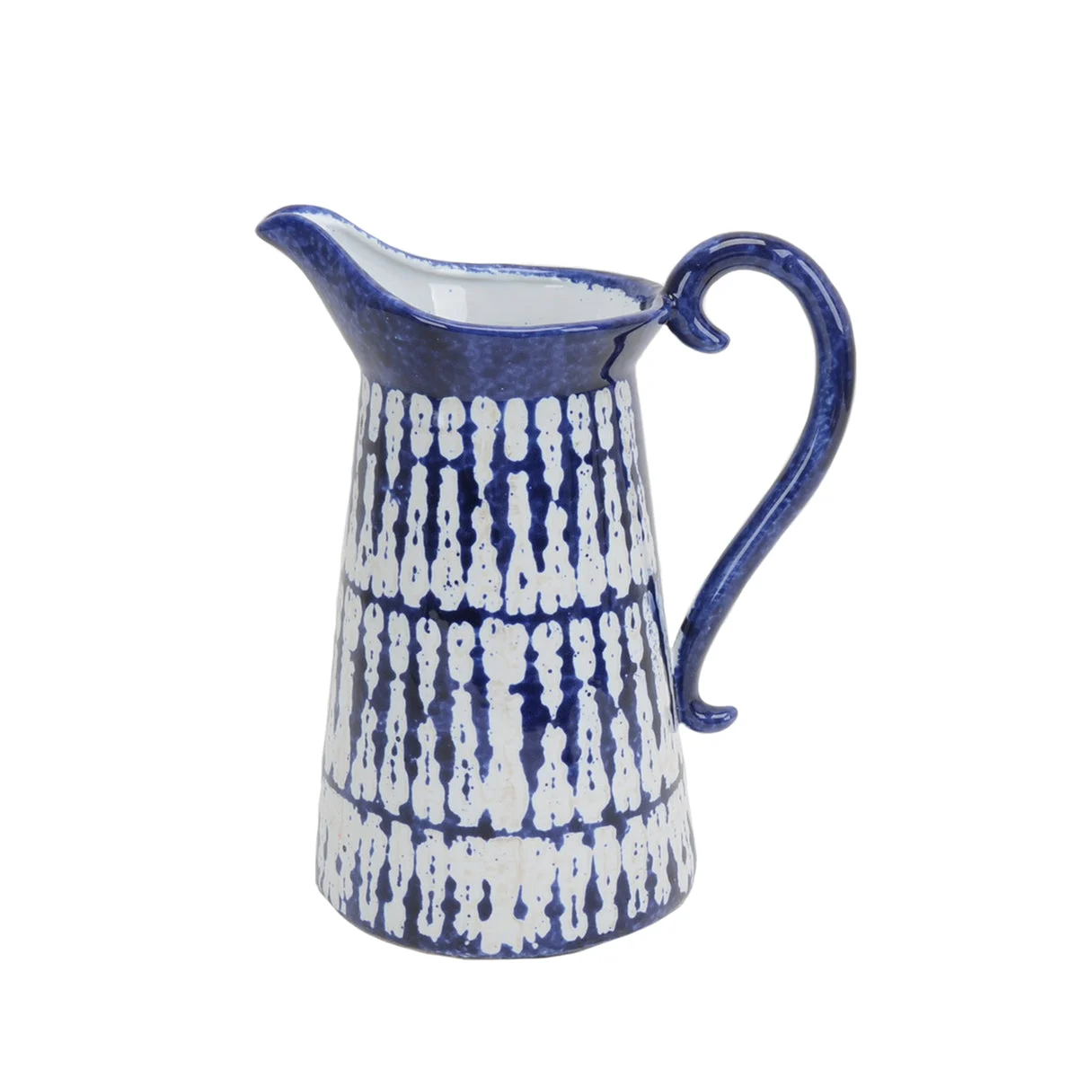 Sagebrook Home Blue/White Glaze Pitcher 11``