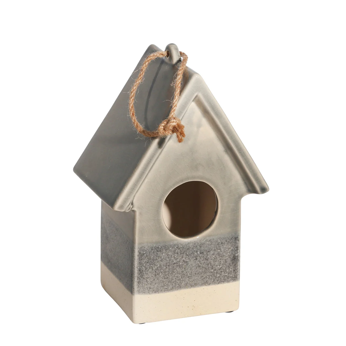 Sagebrook Home Ceramic 10`` Decorative Bird House, Gray