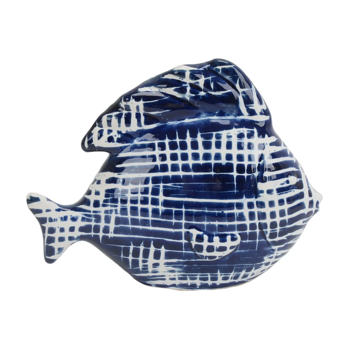 Sagebrook Home Dark Blue/White Ceramic Fish 8``