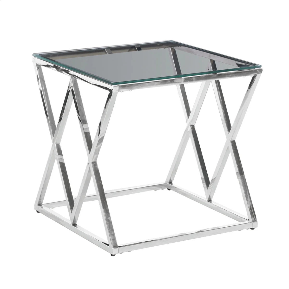 Sagebrook Home 13745-02 21.5" Silver/Glass Diamond Accent Table, Kd