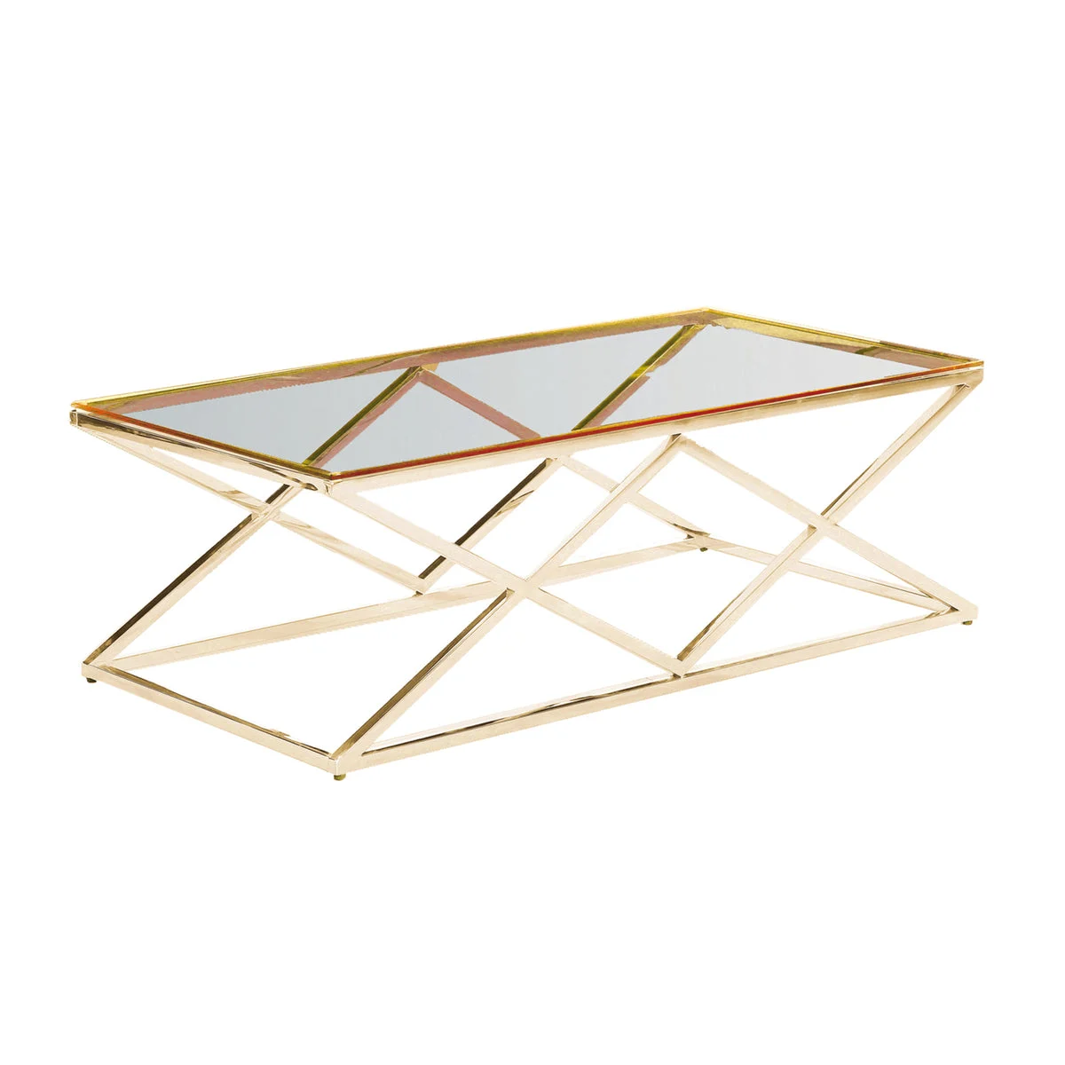 Sagebrook Home Gold/Glass Diamond Cocktail Table, Kd