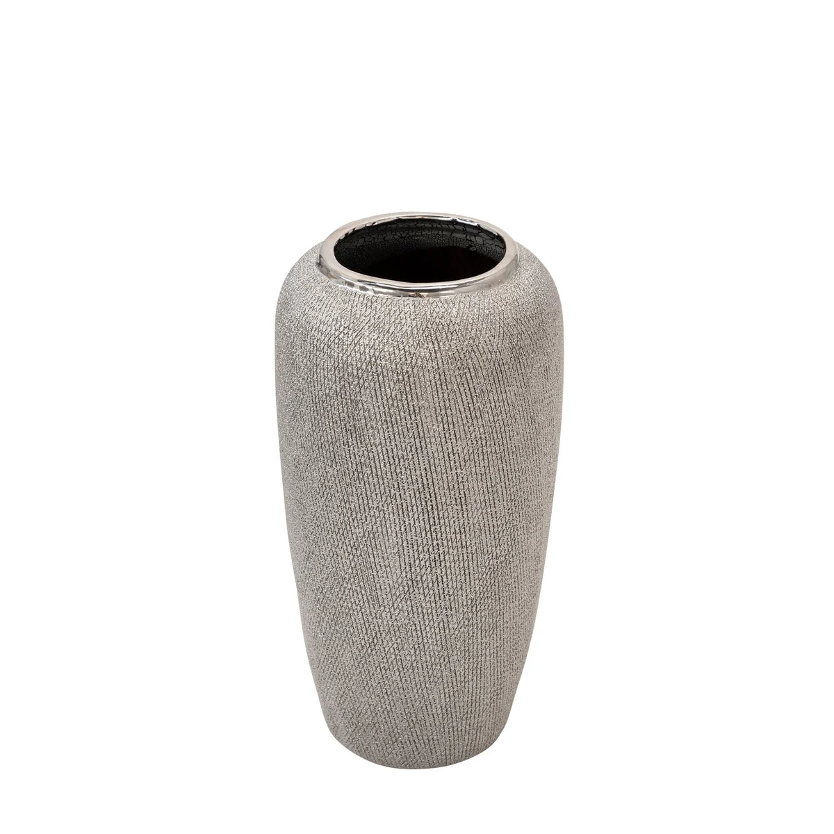 Sagebrook Home Ceramic 12.25" Vase, Silver