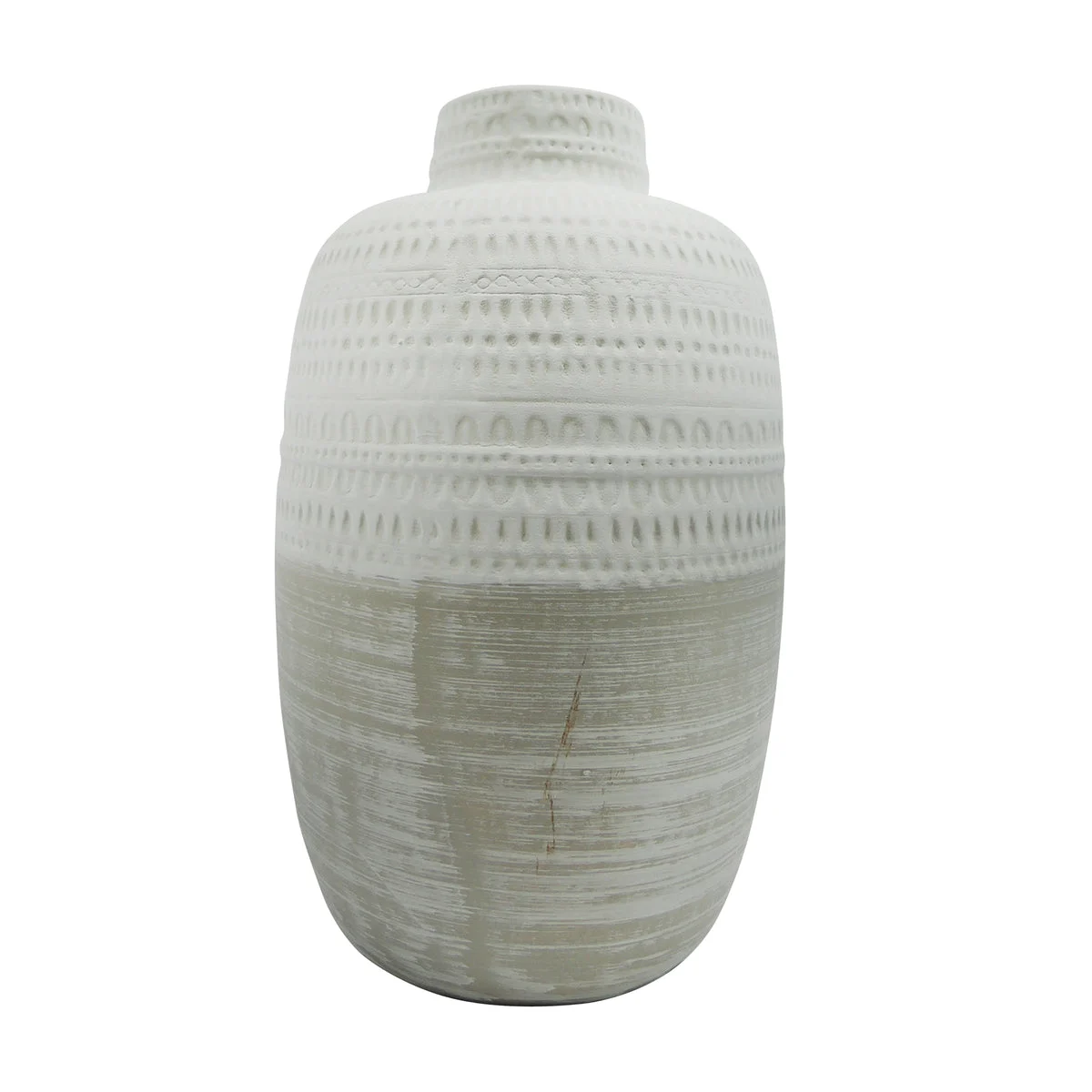 Sagebrook Home 13828-03 7.75" Ceramic Tribal Vase, Beige