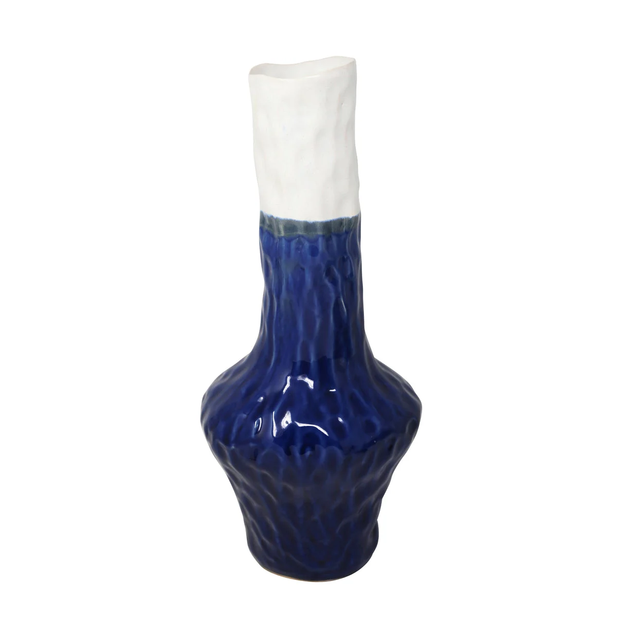 Sagebrook Home Ceramic Gourd Vase 17``H, White/Blue
