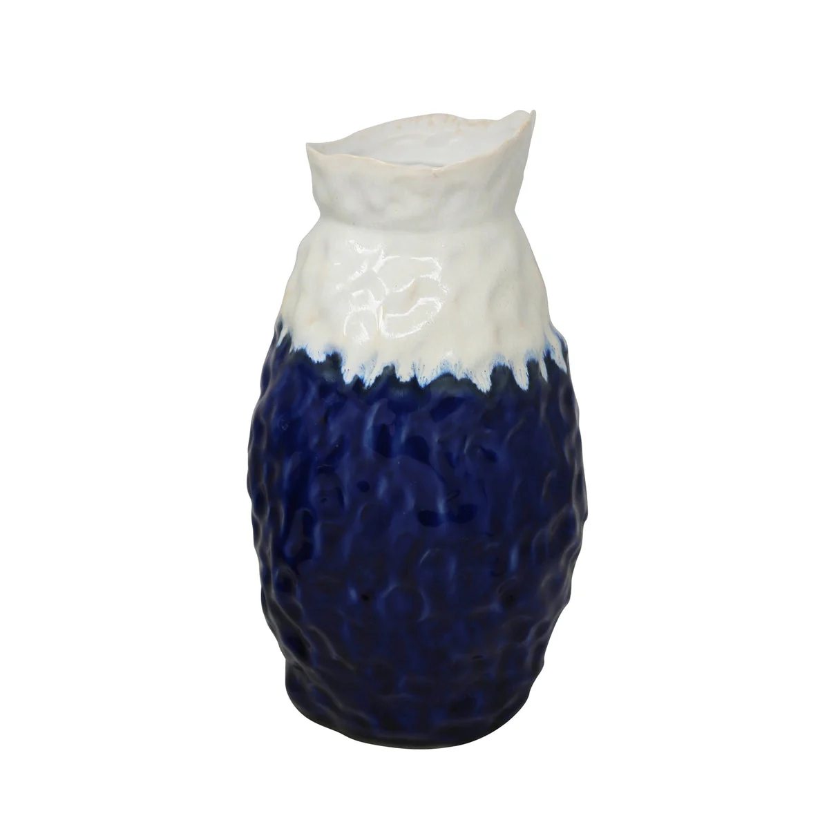 Sagebrook Home Ceramic Vase 13``H, White/Blue
