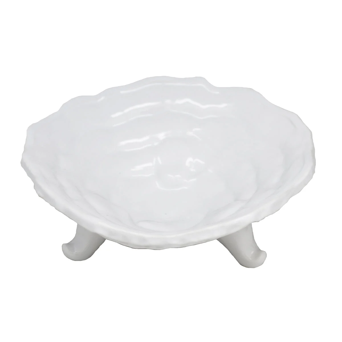 Sagebrook Home Ceramic Footed Bowl 10``, White