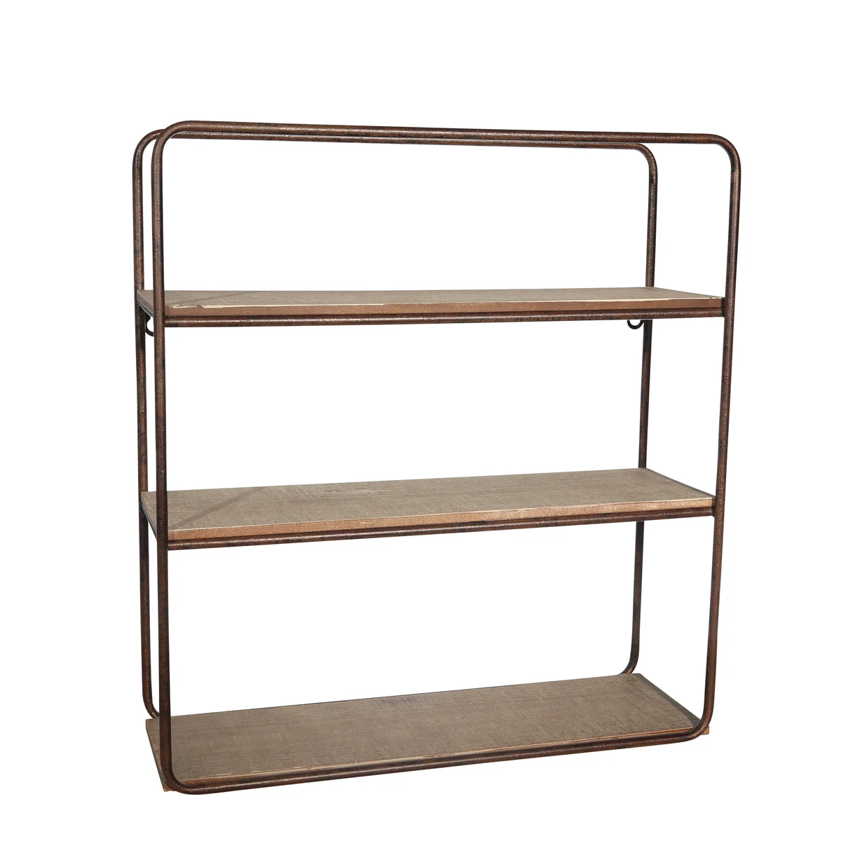 Sagebrook Home 13884-03 18.25" Metal / Wood 3 Tier Wall Shelf, Brown