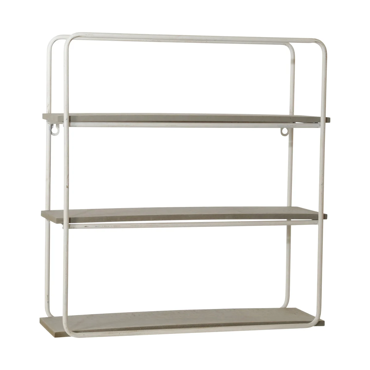 Sagebrook Home 13884-05 18" Metal/Wood 3 Tier Wall Shelf, Gray/White