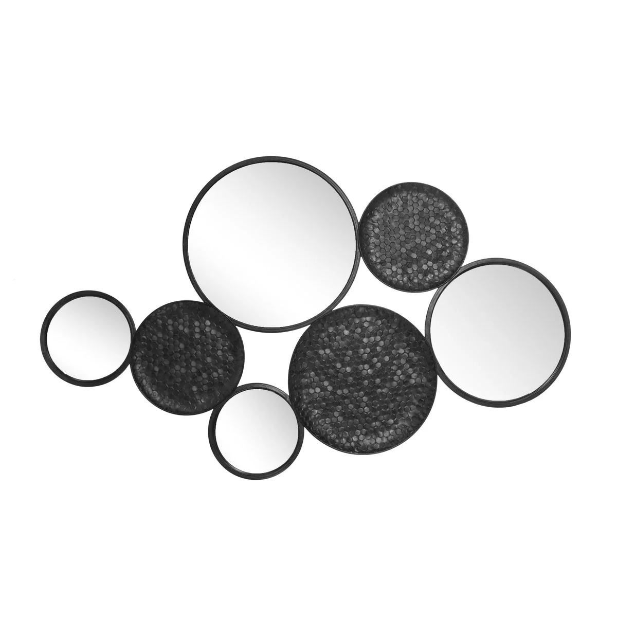 Sagebrook Home 13893-04 39" Metal Mirrored Wall Decor, Black Wb