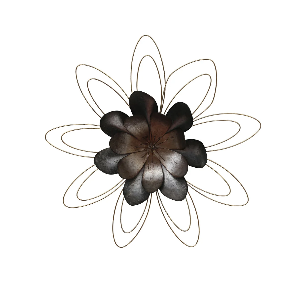 Sagebrook Home Metal 23.25`` Flower Wall Decor, Multi Wb