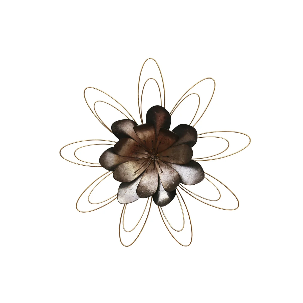 Sagebrook Home Metal 18.25`` Flower Wall Decor, Multi Wb