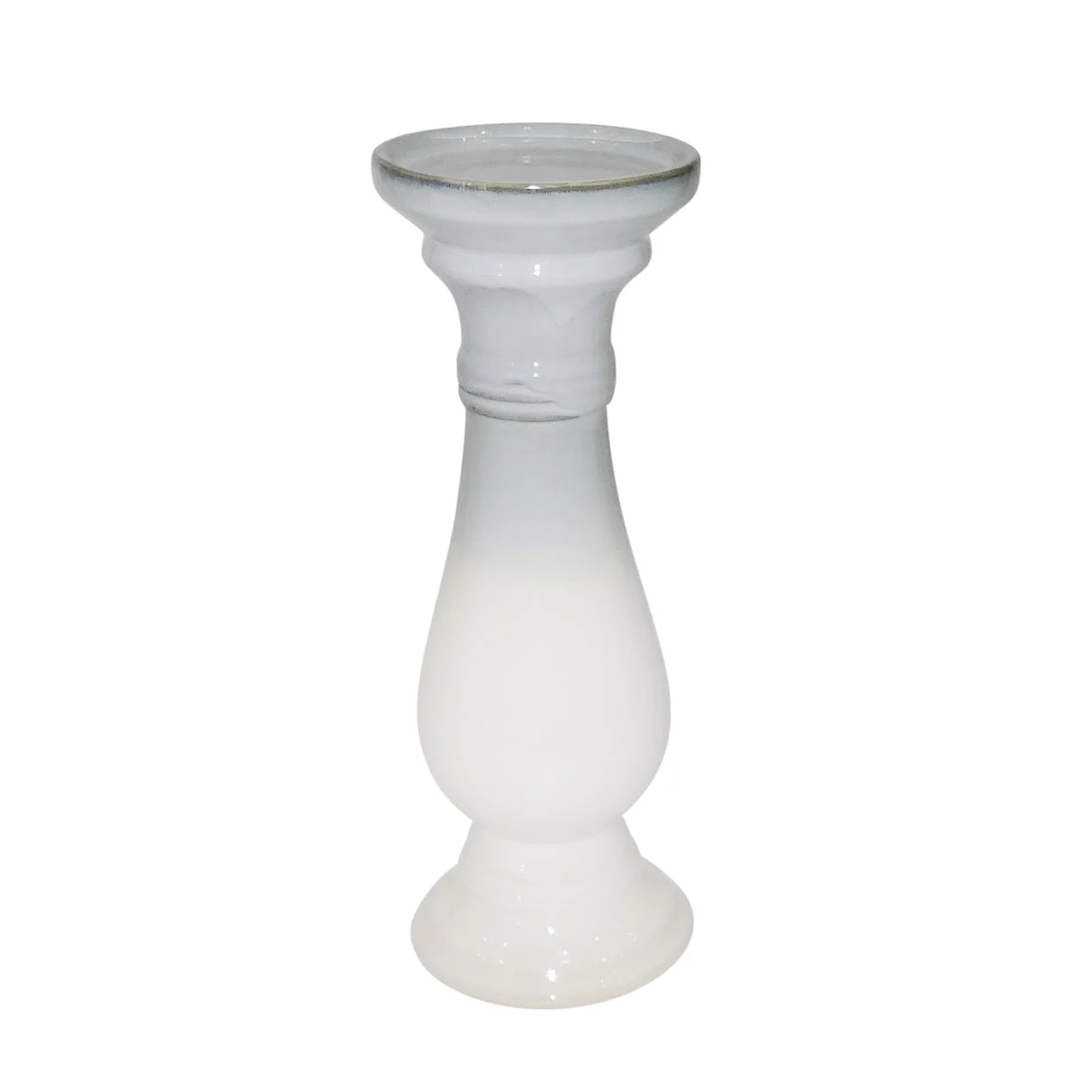 Sagebrook Home Ceramic 11.75`` Candle Holder,Blue/White