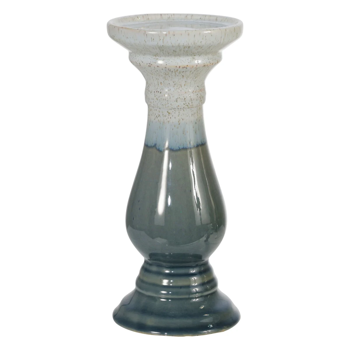 Sagebrook Home Ceramic 9.75`` Candle Holder, Blue