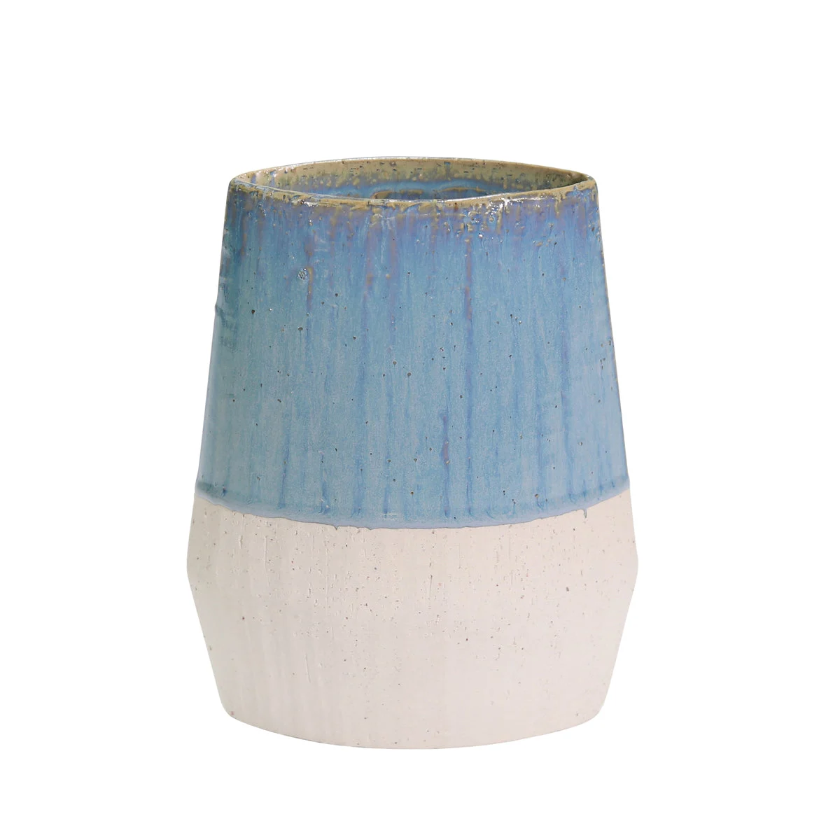 Sagebrook Home Ceramic 9`` Vase, Blue/Ivory