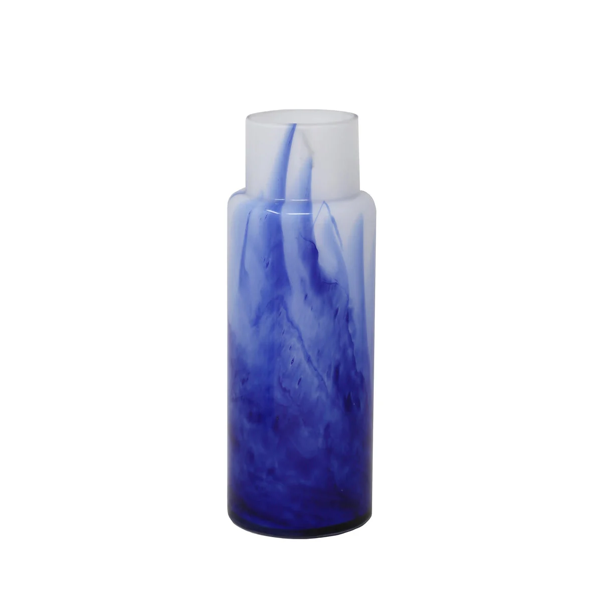 Sagebrook Home Glass Vase 13", White / Blue