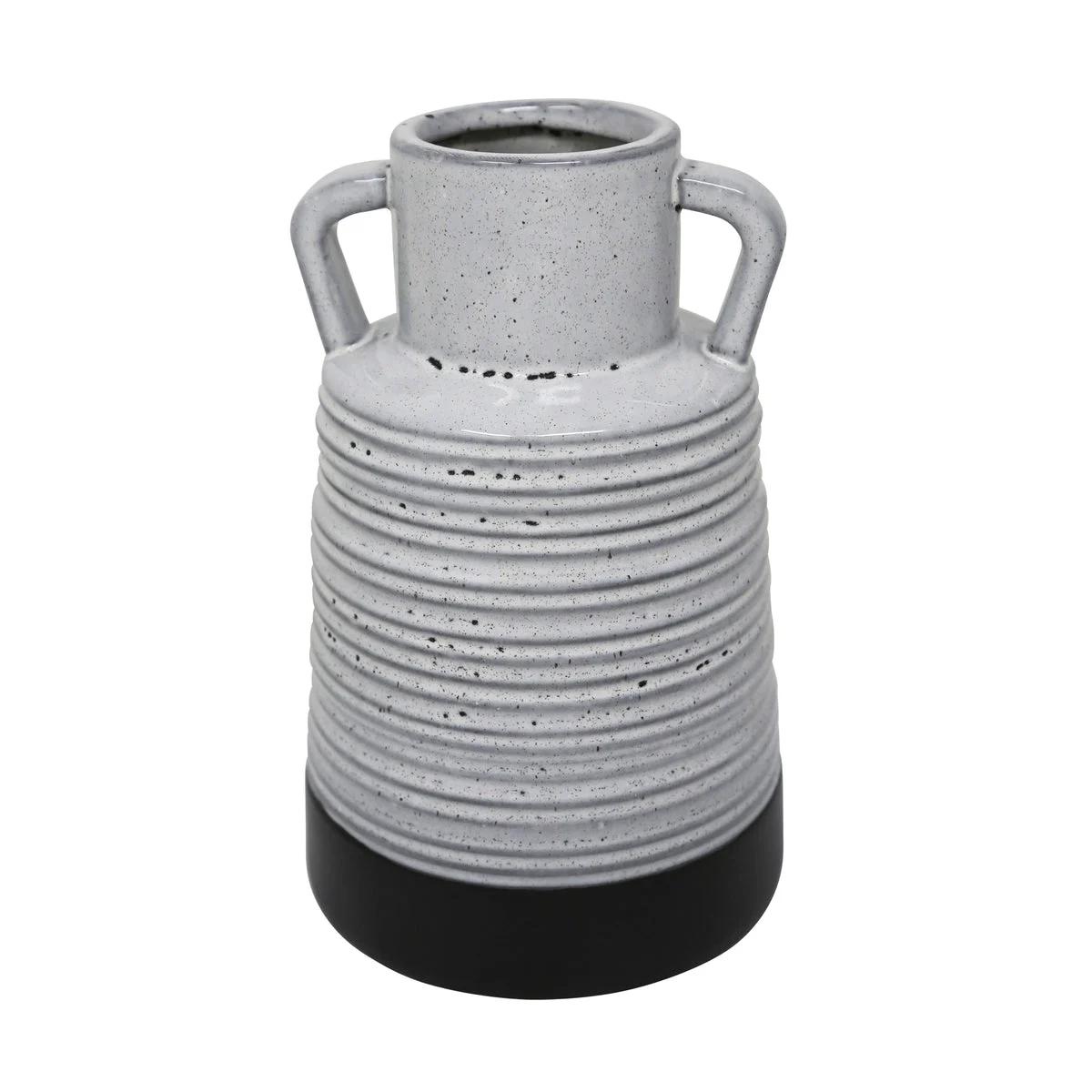 Sagebrook Home 13913-02 9" H Ceramic Handle Vase, Gray