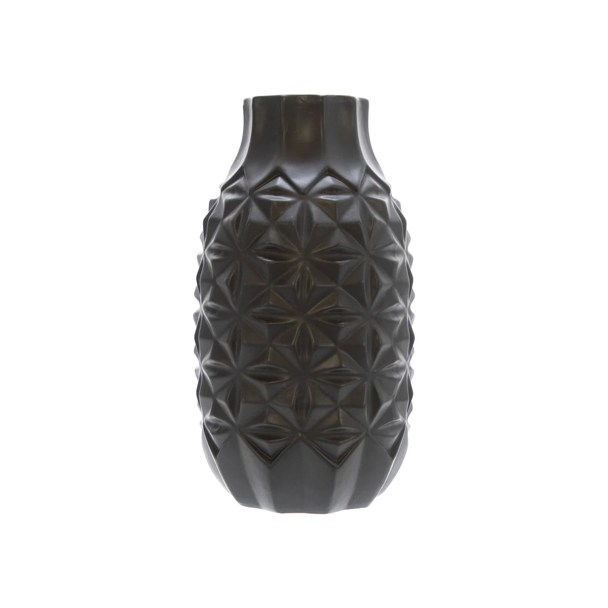 Sagebrook Home Ceramic 12" Geo Vase, Black