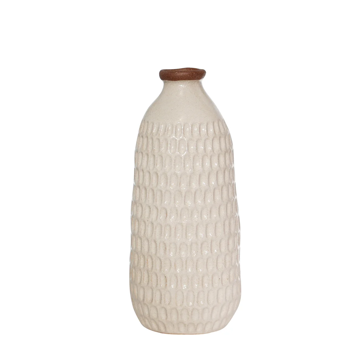 Sagebrook Home Ceramic 12" Dimpled Vase, Ivory