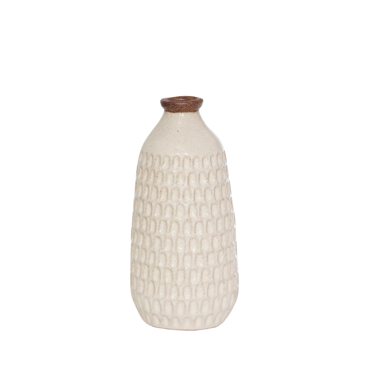 Sagebrook Home 13922-03 9" Ceramic Dimpled Vase, Ivory