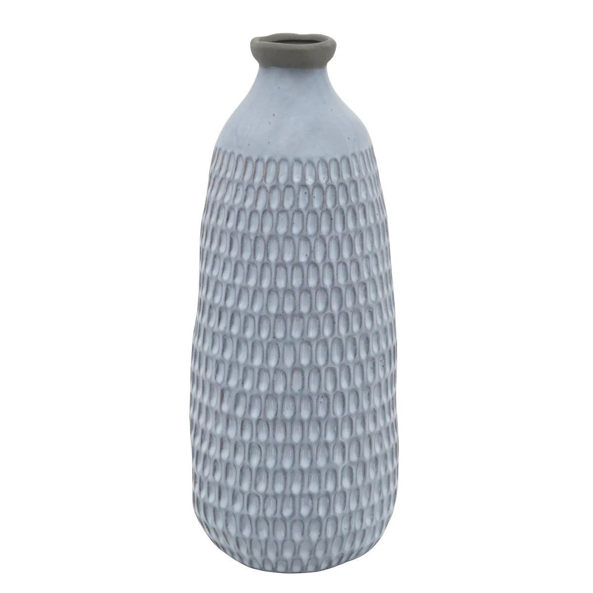 Sagebrook Home 13922-04 16" Ceramic Organic Dimpled Vase, Blue