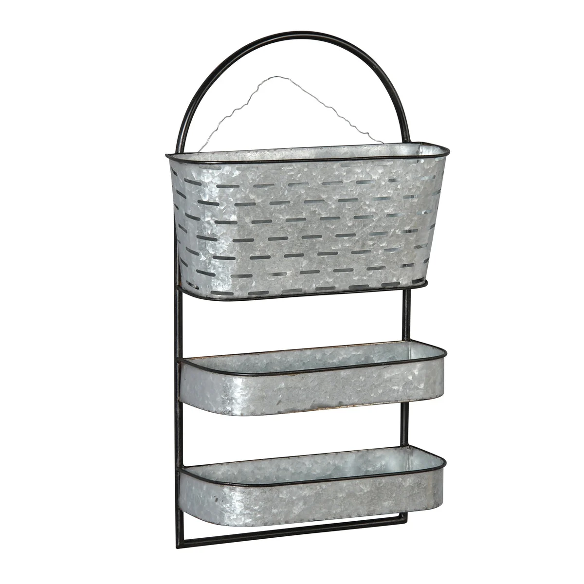 Sagebrook Home Metal 3 Tier Wall Shelf, Silver