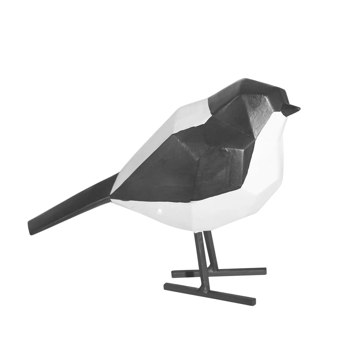 Sagebrook Home Resin 5.25`` Bird W/ Metal Feet, Black & White