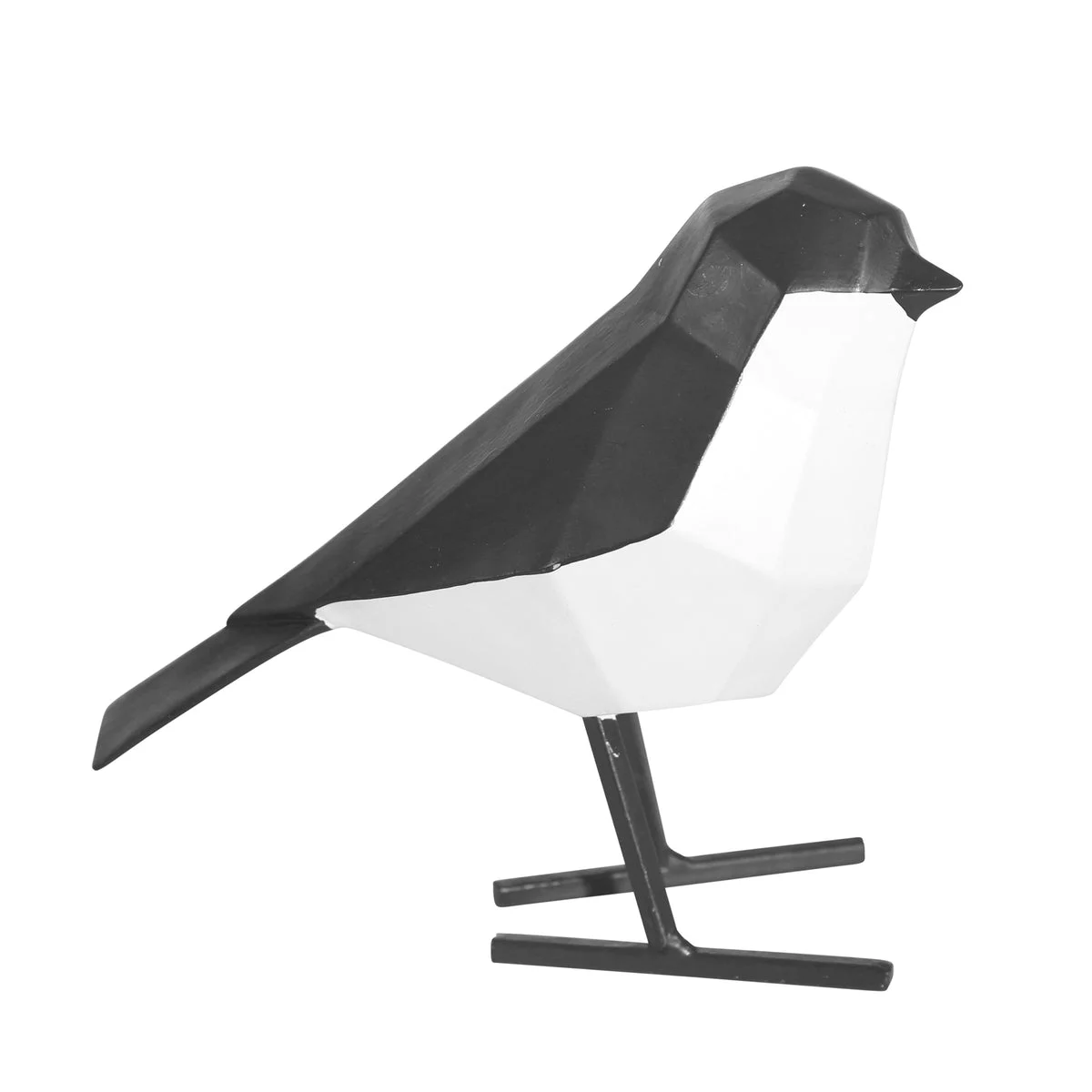 Sagebrook Home Resin 6.25`` Bird W/ Metal Feet, Black & White