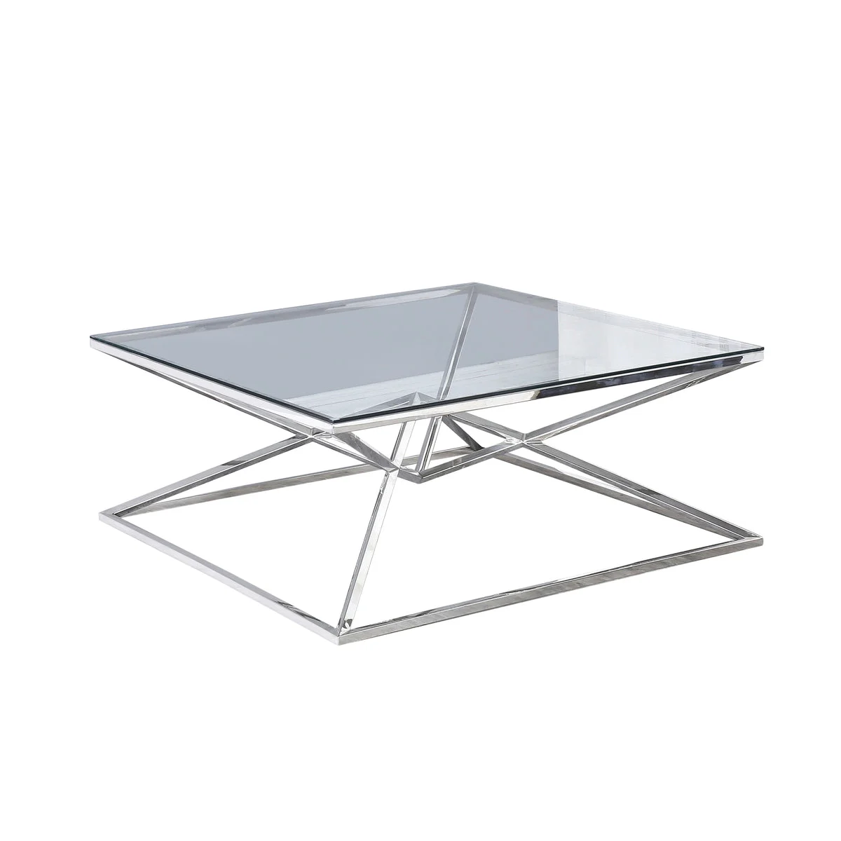 Sagebrook Home Glass Top Coffee Table 42X42``Silver