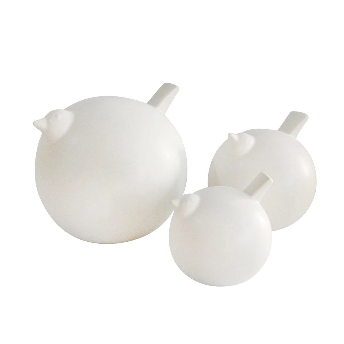 Sagebrook Home 14009-04 7.5" Set of 3 Ceramic Birds, White