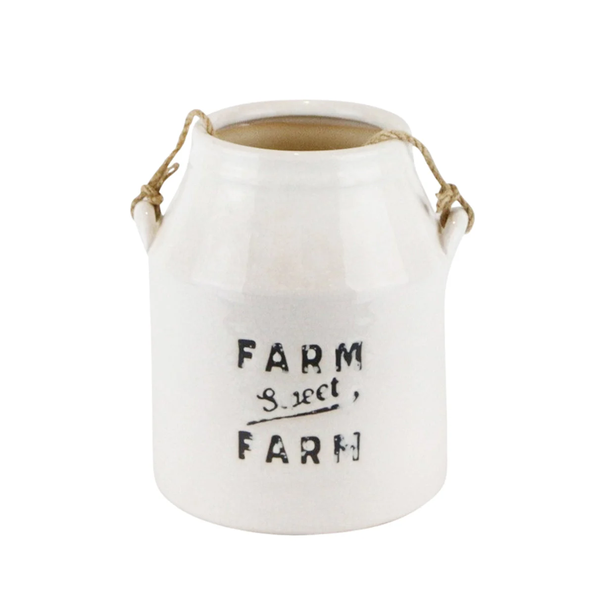 Sagebrook Home Ceramic Hanging Milk Jug Planter, 6" White