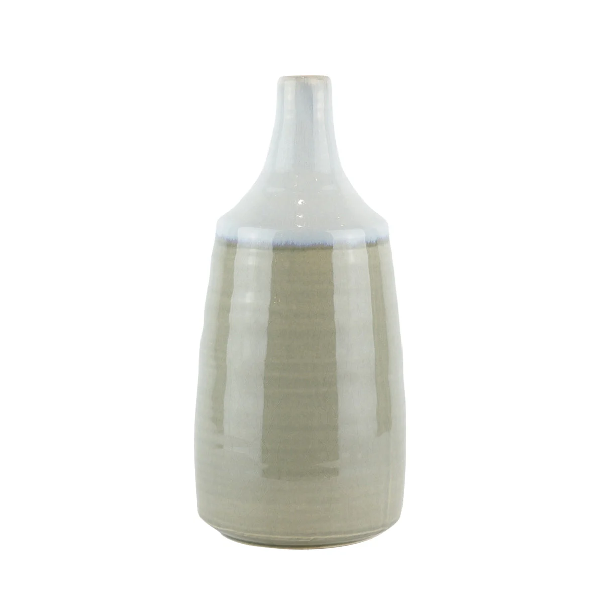 Sagebrook Home Ceramic Drip Glaze Vase, 14`` Lt Blue Mix
