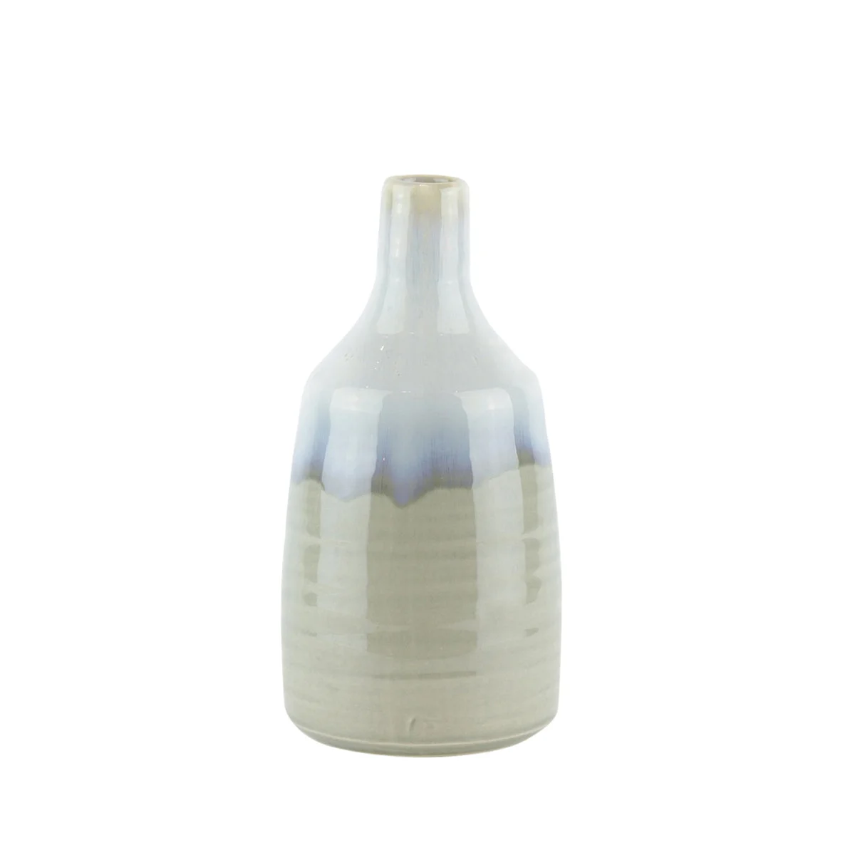 Sagebrook Home Ceramic Drip Glaze Vase, 10`` Lt Blue Mix