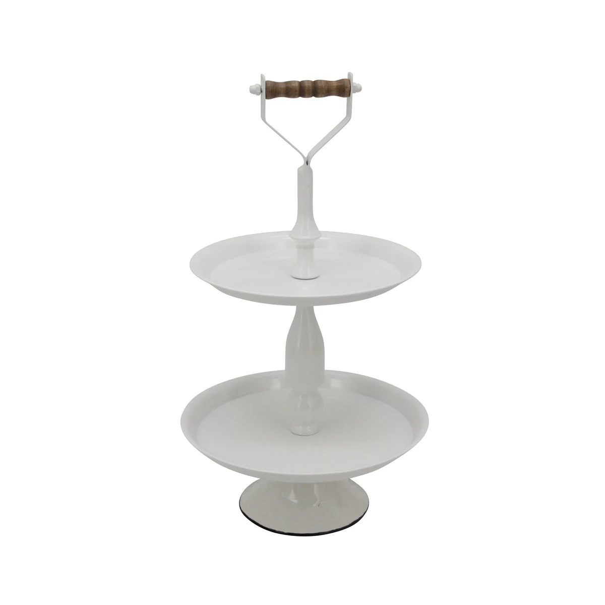 Sagebrook Home Metal 2 Tier 11.75`` Round Tray, White Kd