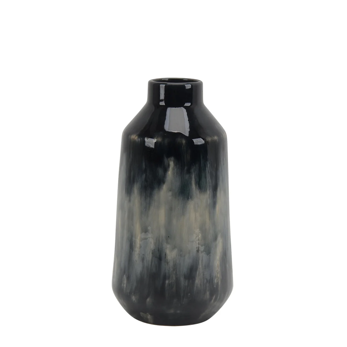 Sagebrook Home Ceramic 15.5`` Vase, Black/Bluemix