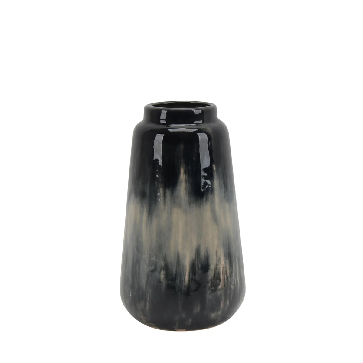 Sagebrook Home Ceramic 9.5" Vase, Black/Bluemix