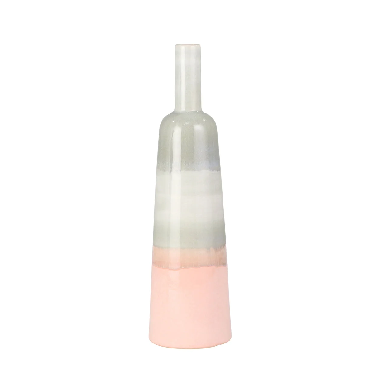 Sagebrook Home Ceramic 18`` Bottle Vase,Pink Mix