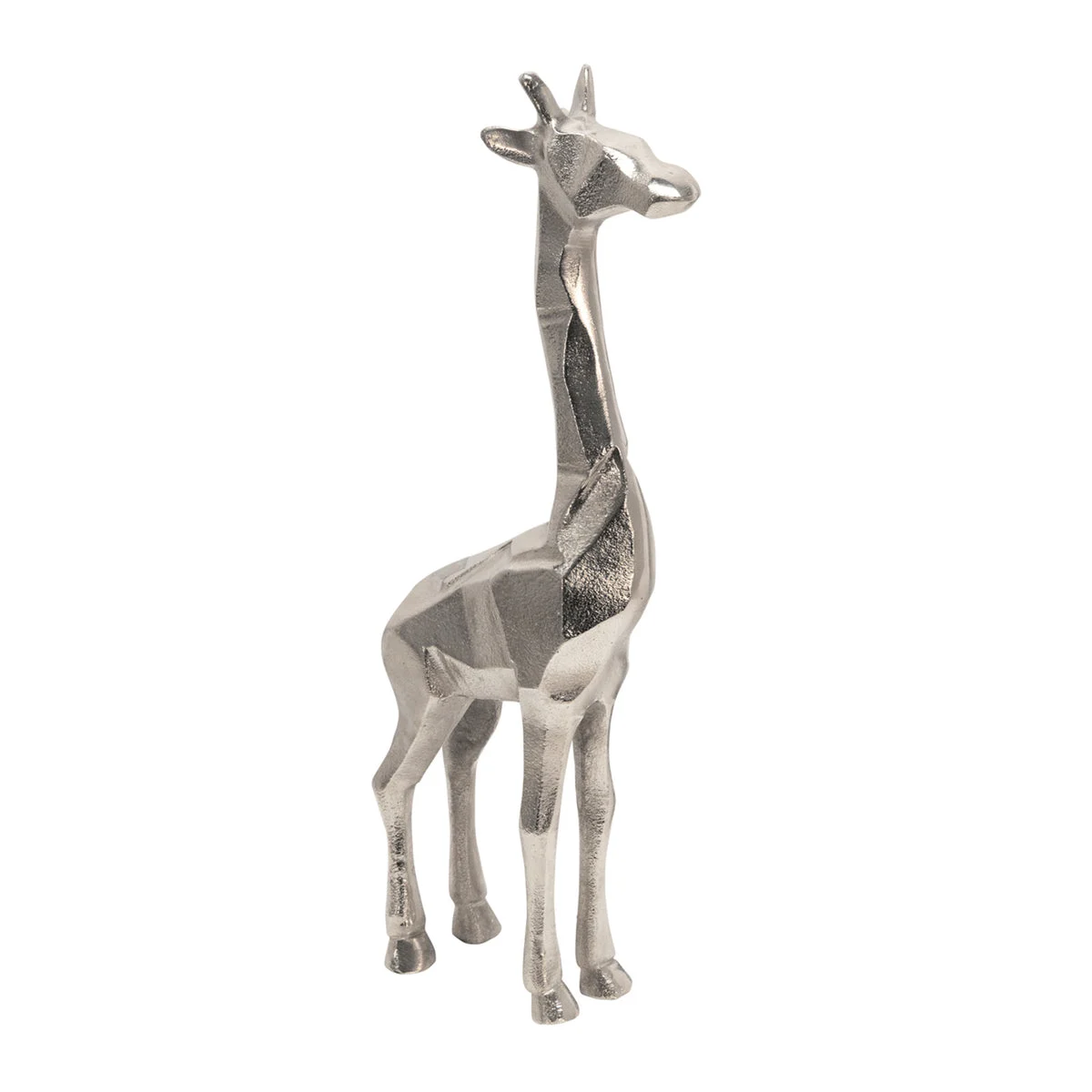 Sagebrook Home Aluminum Standing Giraffe, 18" Silver