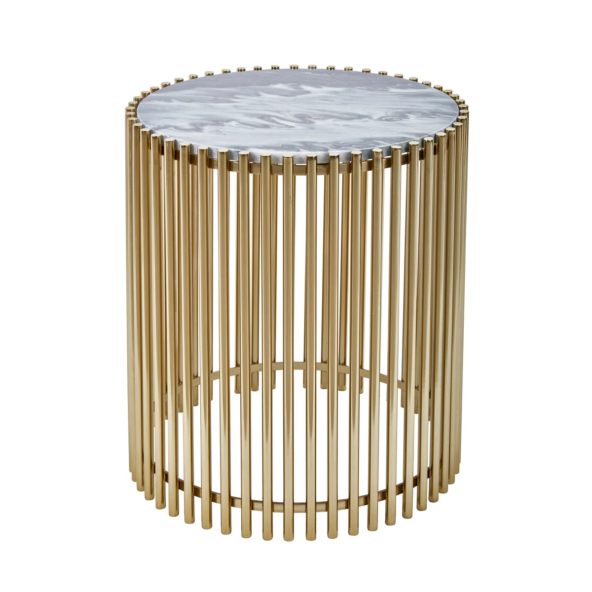 Sagebrook Home Steel / Marble 20`` Accent Table, Gold/Black