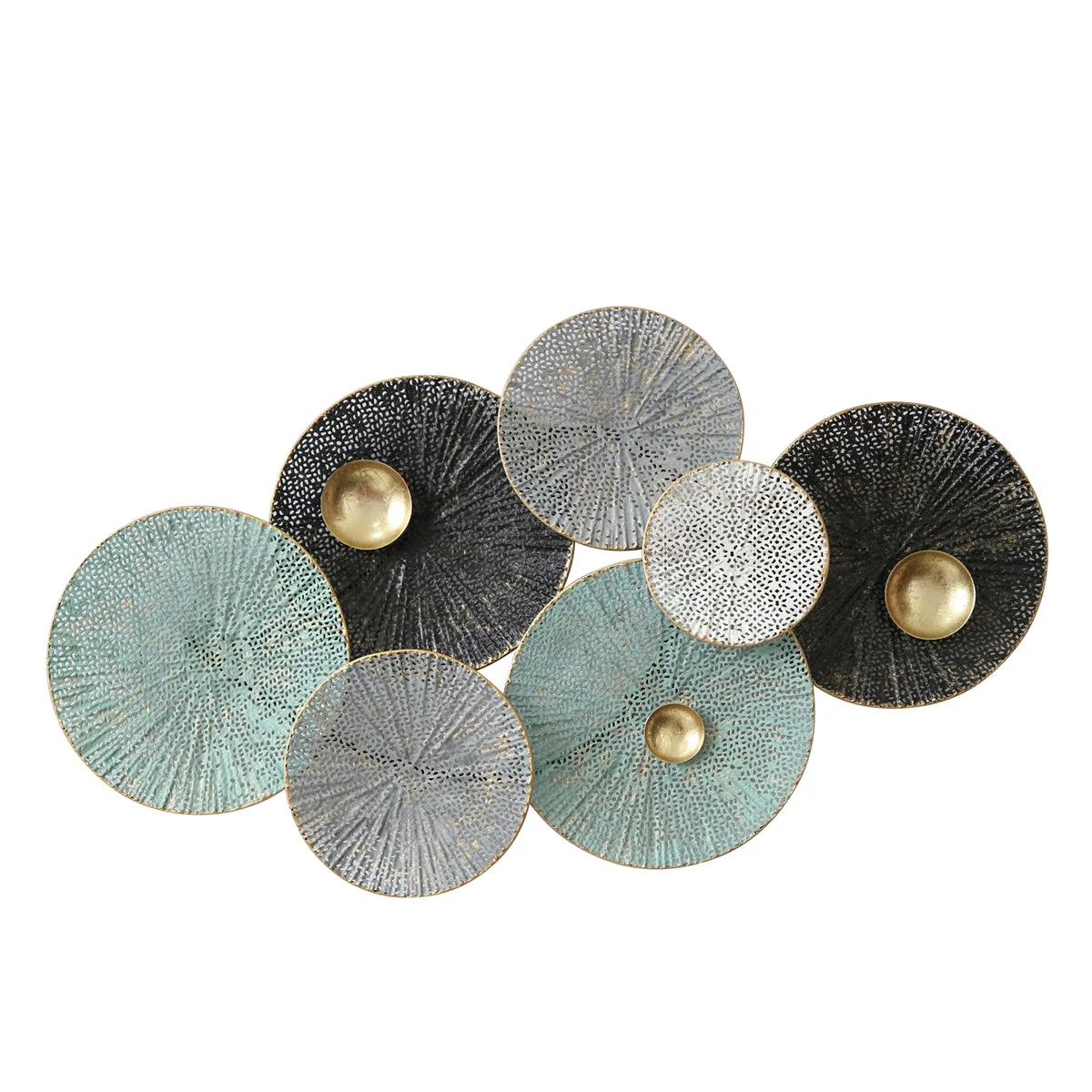 Sagebrook Home Metal 35.75`` Lily Pad Wall Decor, Multi, Wb