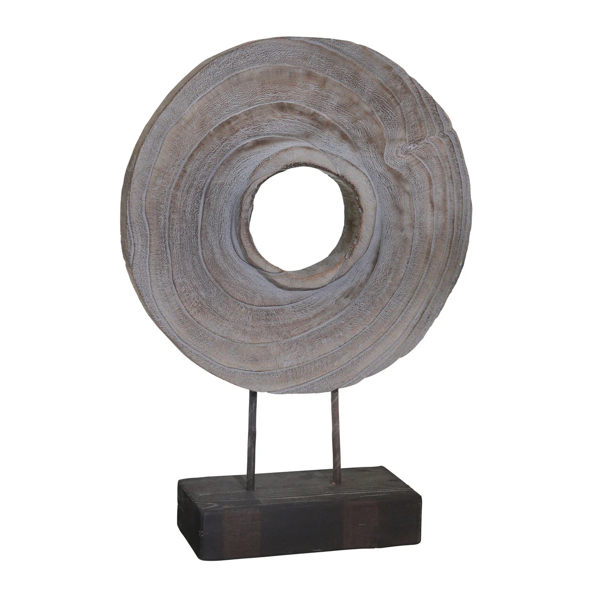Sagebrook Home 14341 17.75" Wood Disk Table Top Decor, Gray