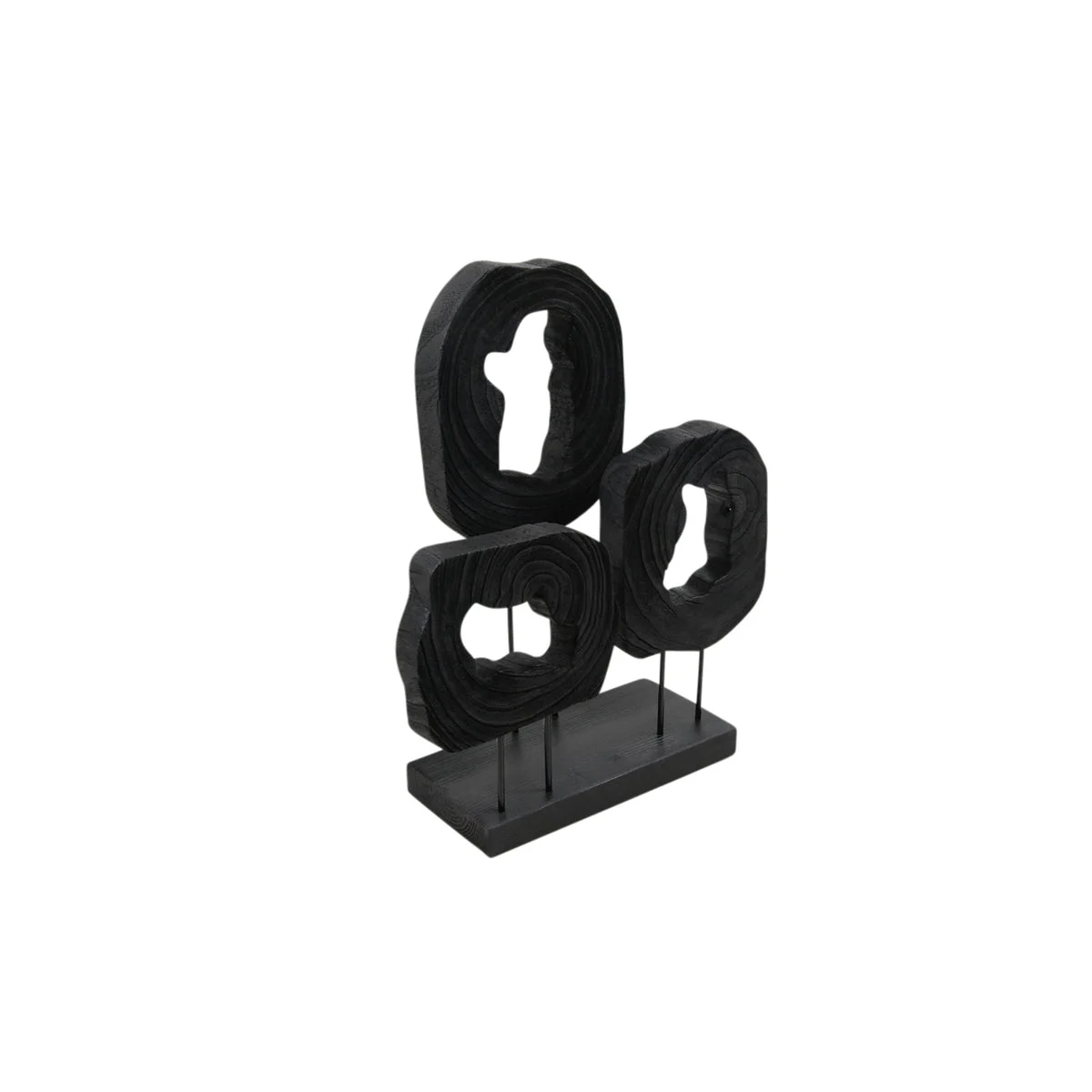 Sagebrook Home Wood 23.5`` Cut Log Table Top Decoration, Black