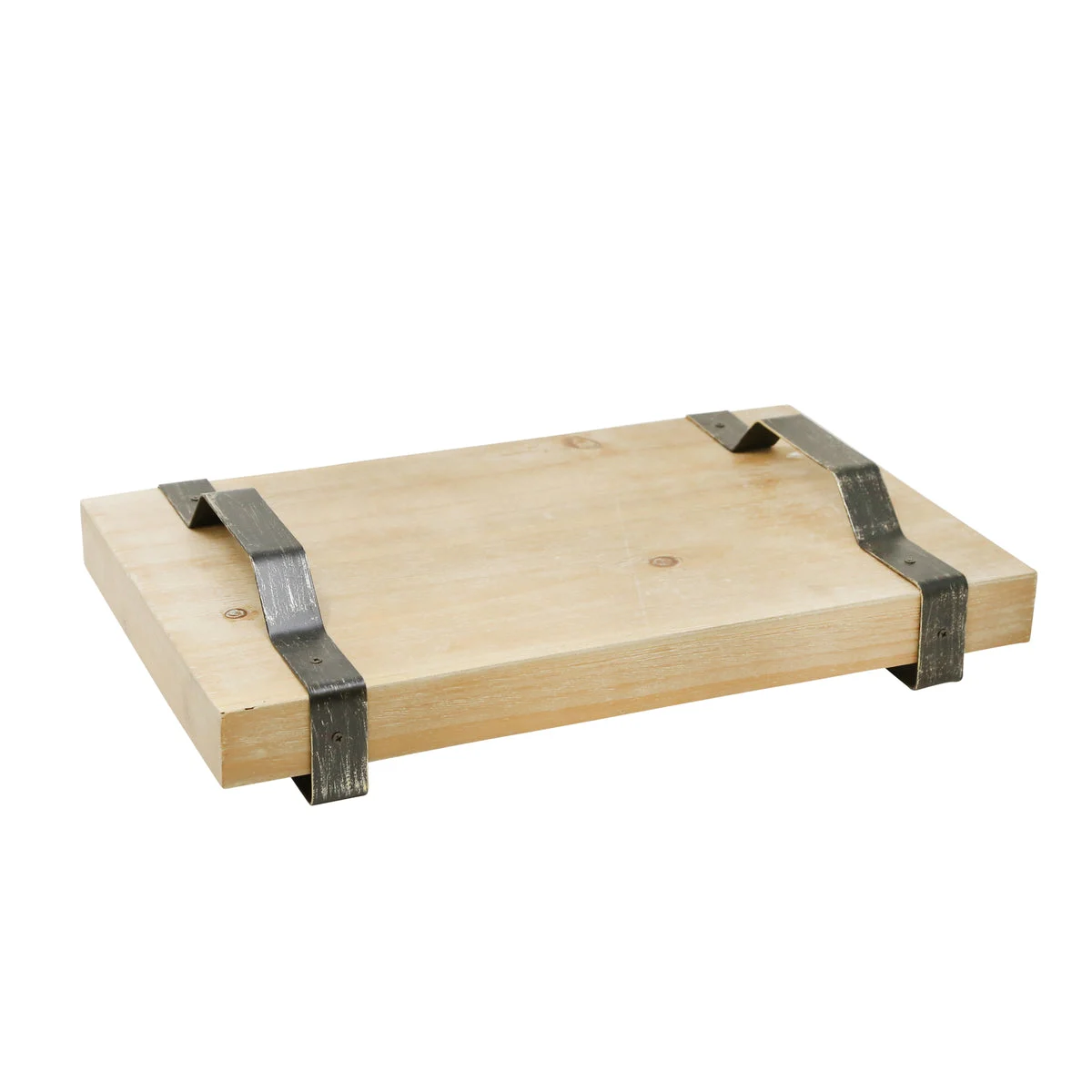 Sagebrook Home Wood 18`` Tray W/Metal Handles,Brown