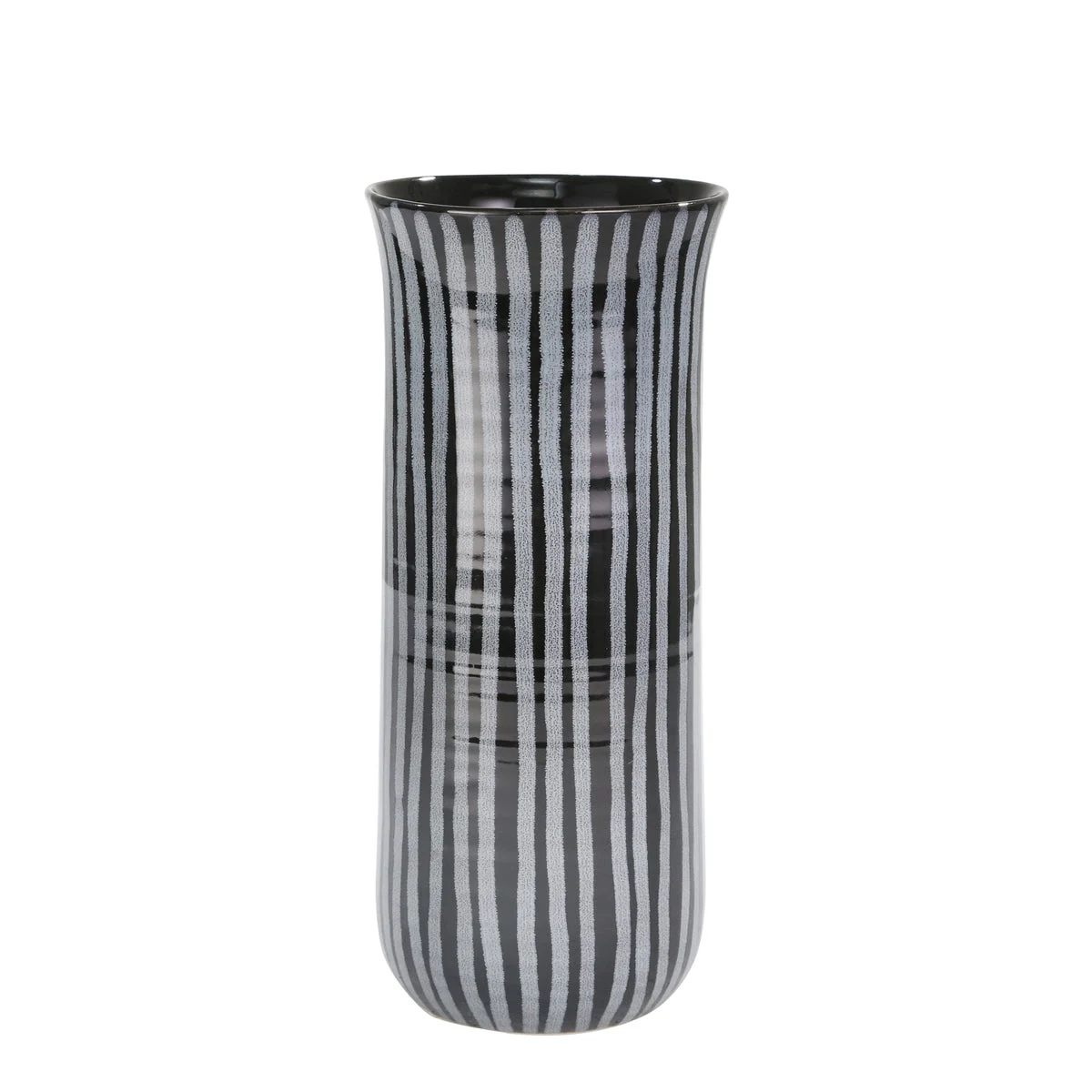 Sagebrook Home Ceramic 14`` Striped Vase, Blue