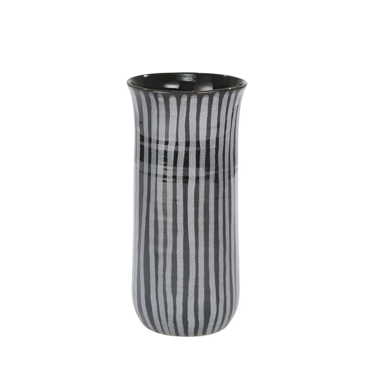 Sagebrook Home Ceramic 11`` Striped Vase, Blue