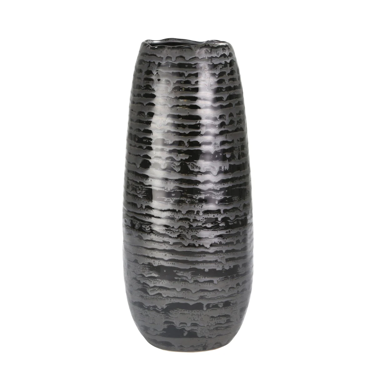 Sagebrook Home Ceramic 16`` Cone Vase, Black