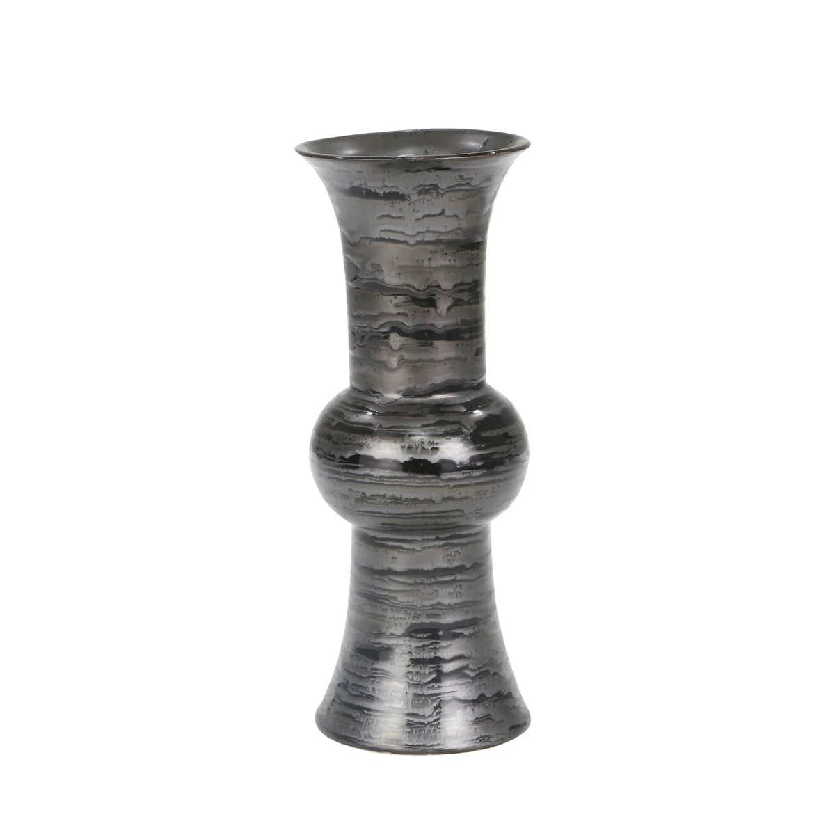Sagebrook Home Ceramic 12.5`` Trumpet Vase, Gray