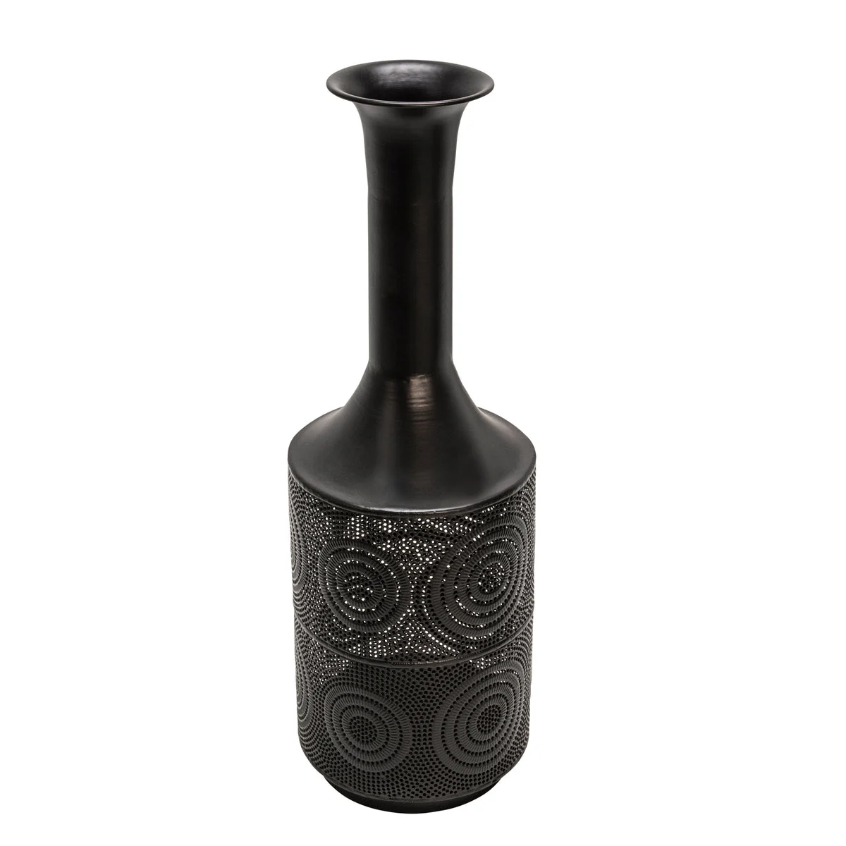 Sagebrook Home Metal 24" Textured Vase, Black